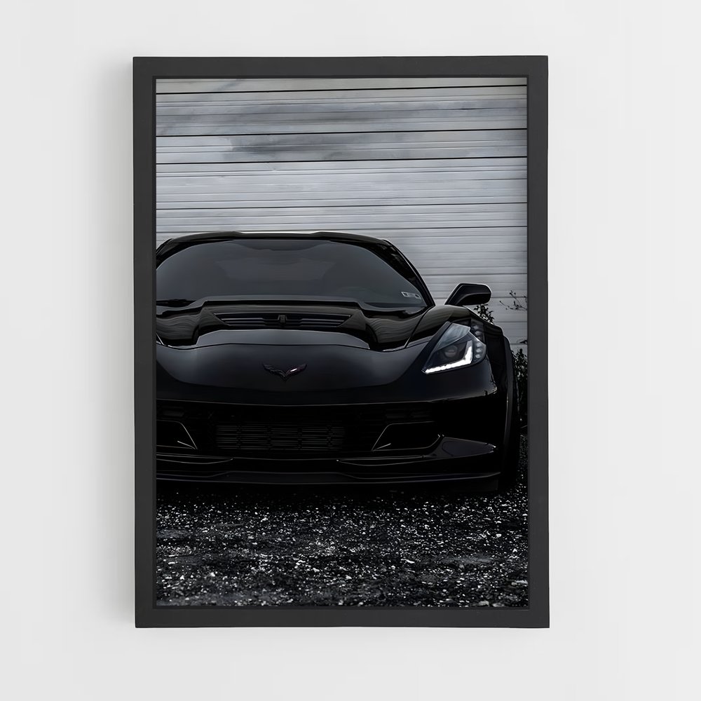 Poster Corvette Noire – affiche Chevrolet (vue 2)